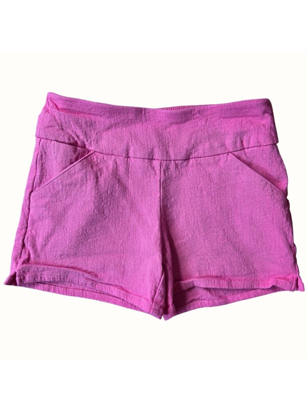 Versona Pink Woven Textured Preppy Mid Rise Casual Summer Shorts Women's Size 0